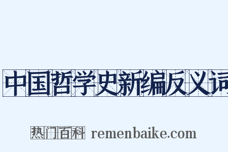 中国哲学史新编反义词是什么意思的图片
